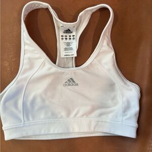 adidas White Mesh Racerback Sports Bra